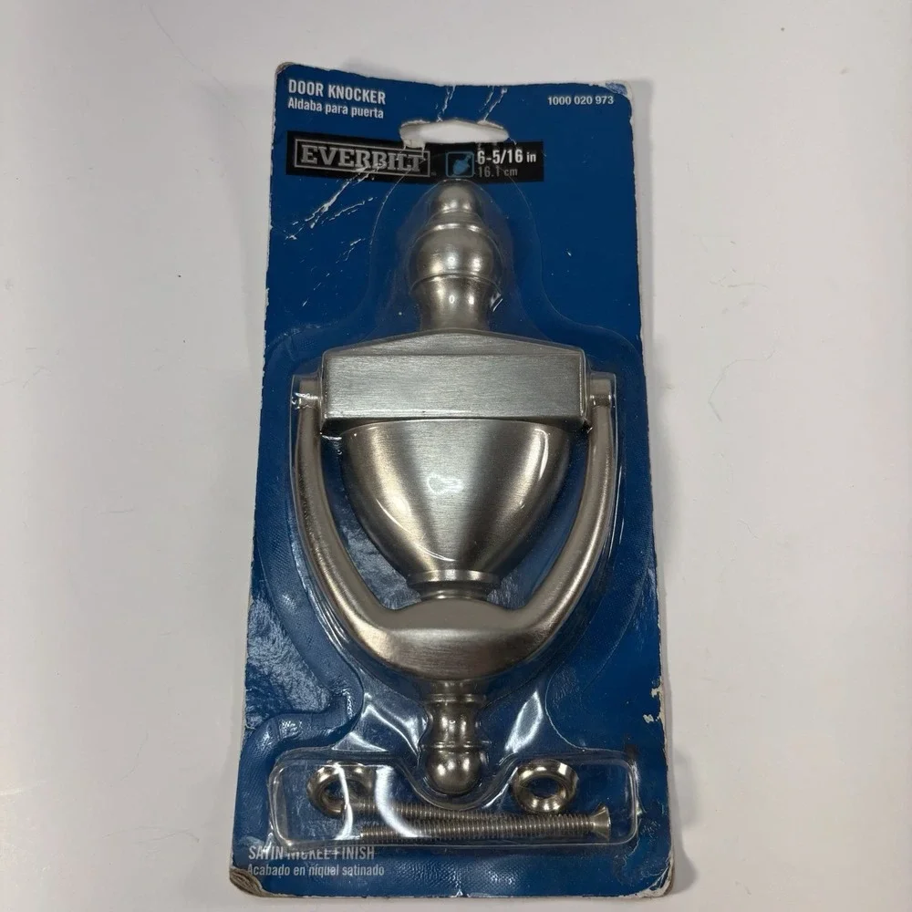 EVERBILT SATIN NICKEL finish DOOR KNOCKER 6-5/16 IN NWT